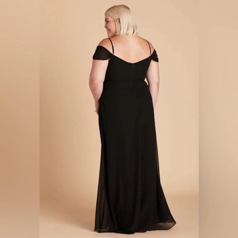 Birdy Grey SPENCE CONVERTIBLE DRESS CHIFFON BLACK CURVE 2X NEW NWT BRIDESMAID